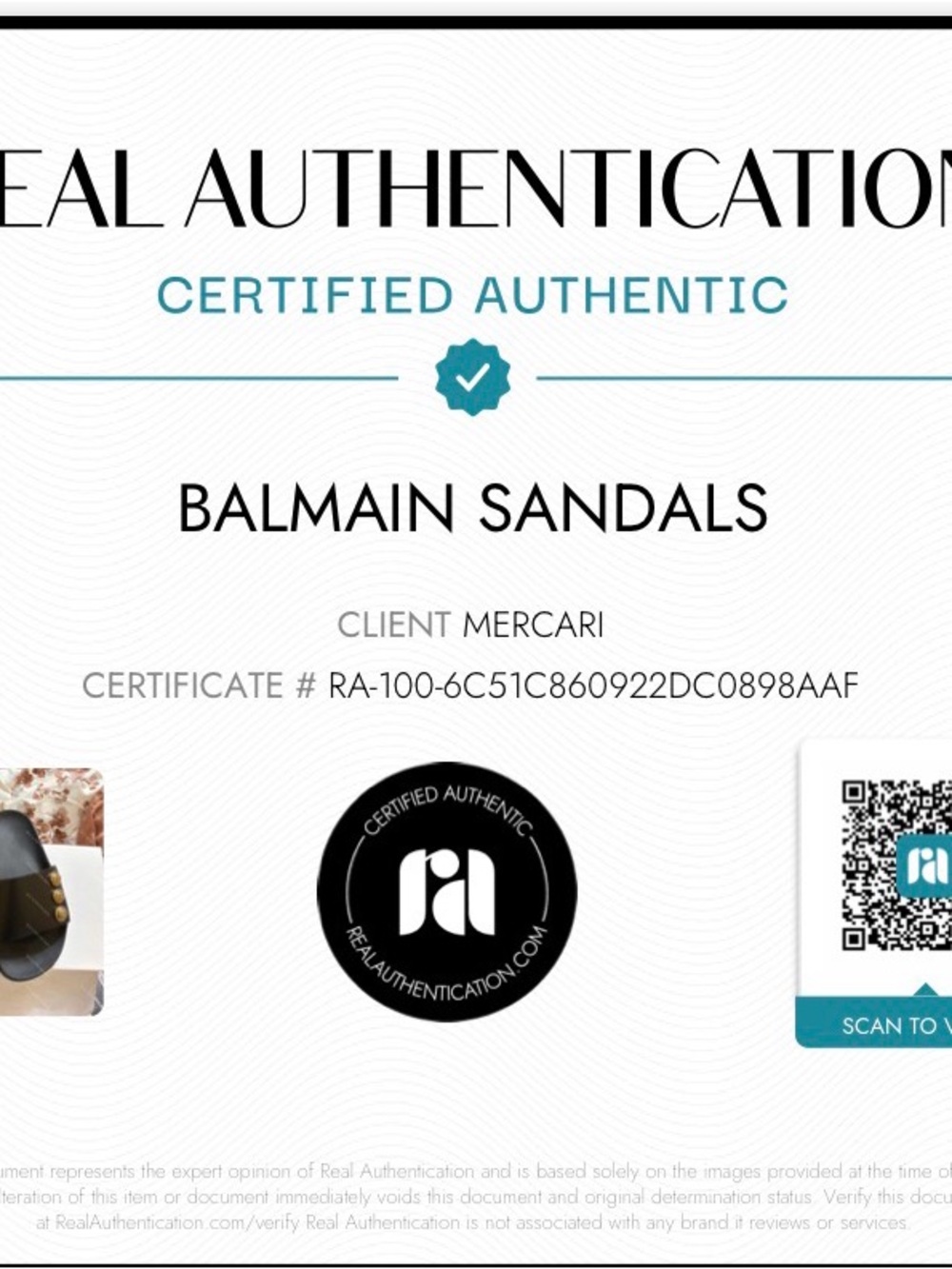Balmain Matte Black Logo Slide Sandals - Picture 6 of 6